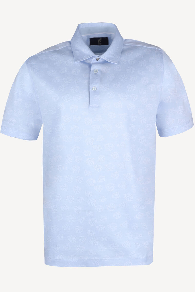 Erkek Açık Mavi Regular Fit Desenli Tshirt - 1