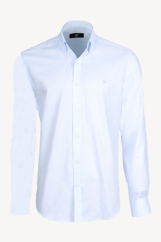 Erkek Açık Mavi Slim Fit Oxford Gömlek