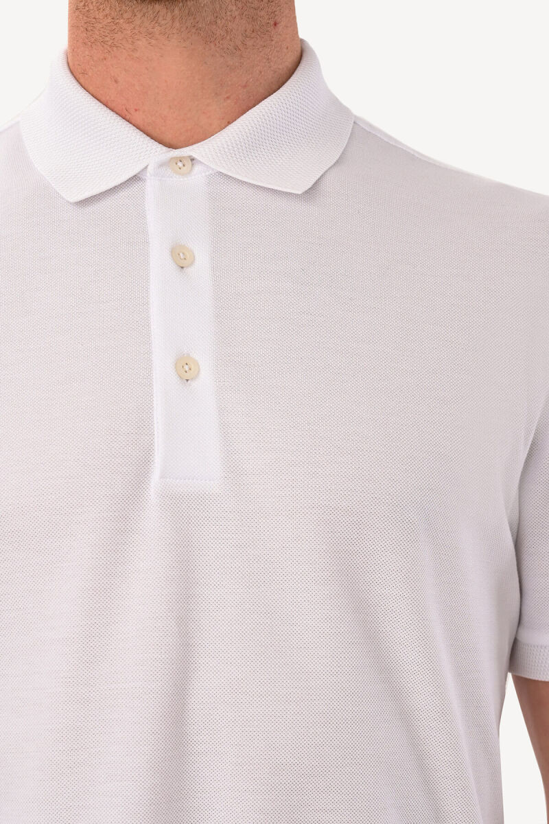 Erkek Beyaz Cotton Regular Fit Tshirt - 4