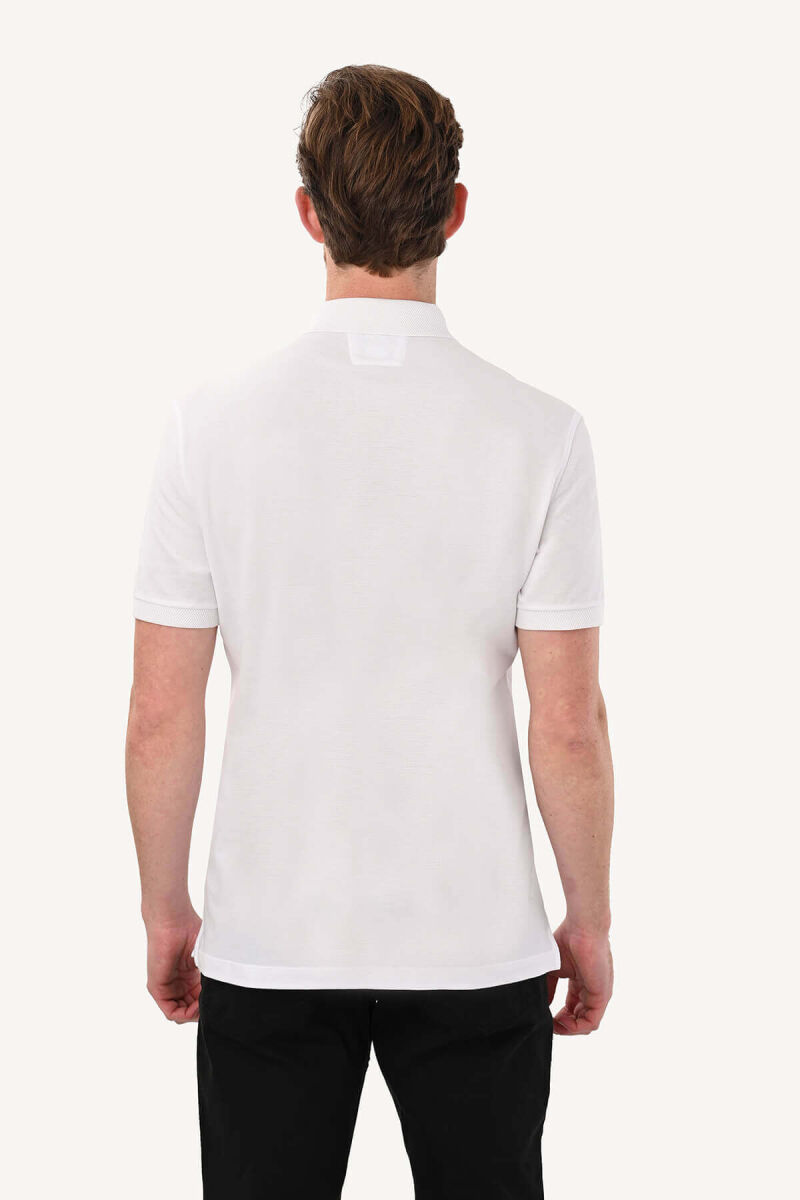 Erkek Beyaz Cotton Regular Fit Tshirt - 5