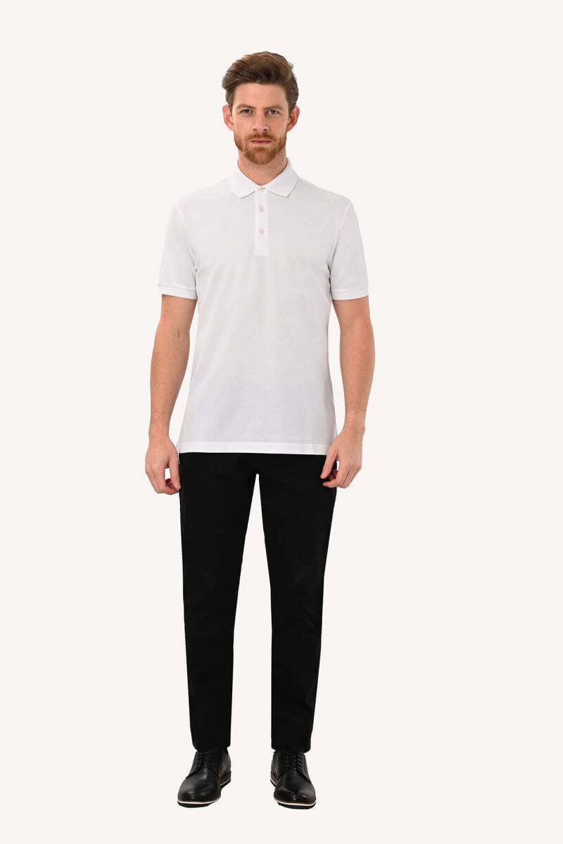 Erkek Beyaz Cotton Regular Fit Tshirt - 3