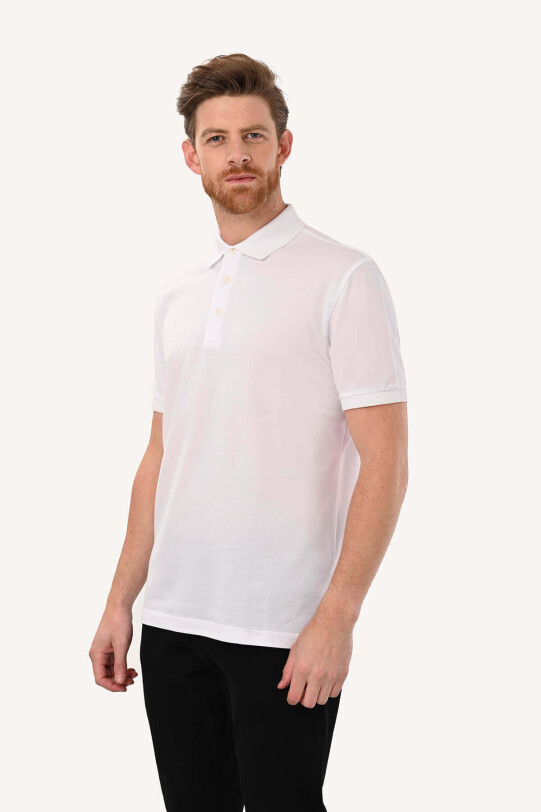 Erkek Beyaz Cotton Regular Fit Tshirt