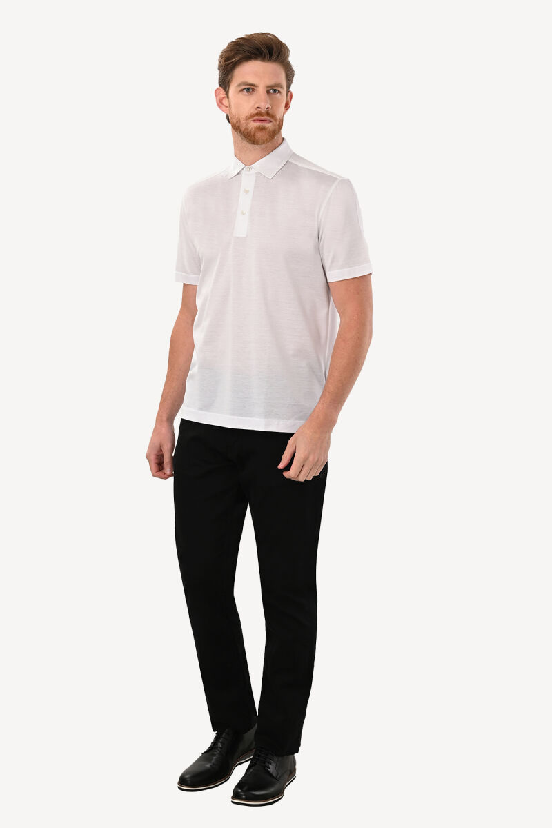 Erkek Beyaz Klasik Tshirt - 3