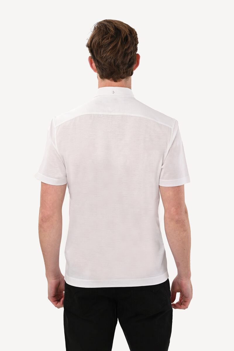 Erkek Beyaz Klasik Tshirt - 5