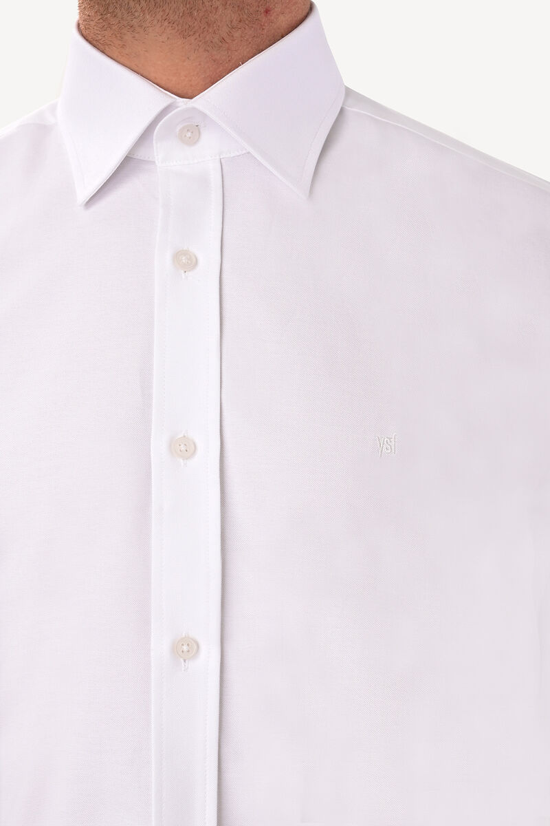 Erkek Beyaz Slim Fit Uzun Kol Oxfortl Gömlek - 3