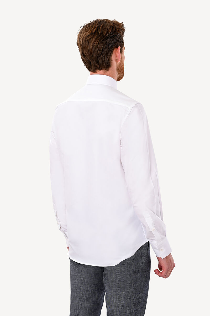 Erkek Beyaz Slim Fit Uzun Kol Oxfortl Gömlek - 4