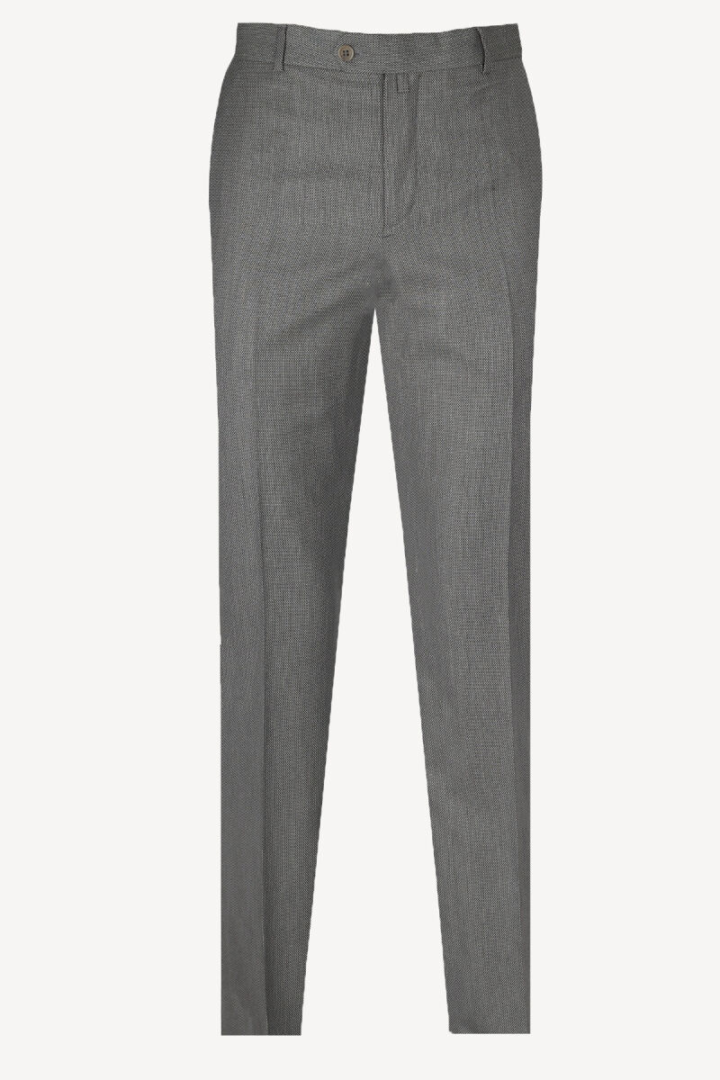 Erkek Füme Yünlü Regular Fit Kumaş Pantolon - 1