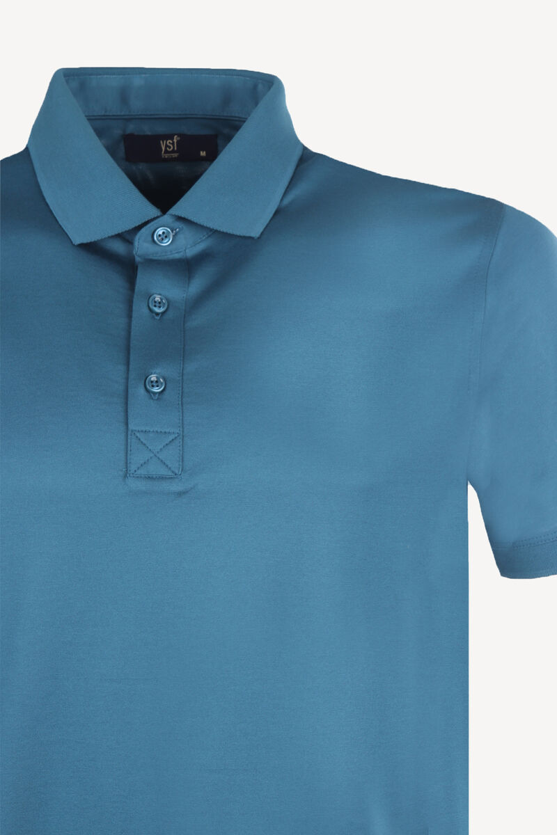 Erkek İndigo Mavi Polo Yaka Regular Fit Tshirt - 2