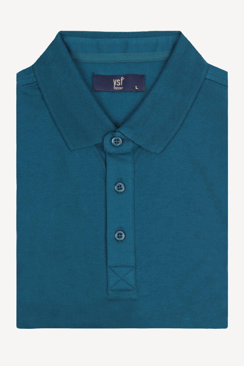 Erkek İndigo Mavi Polo Yaka Regular Fit Tshirt - 3