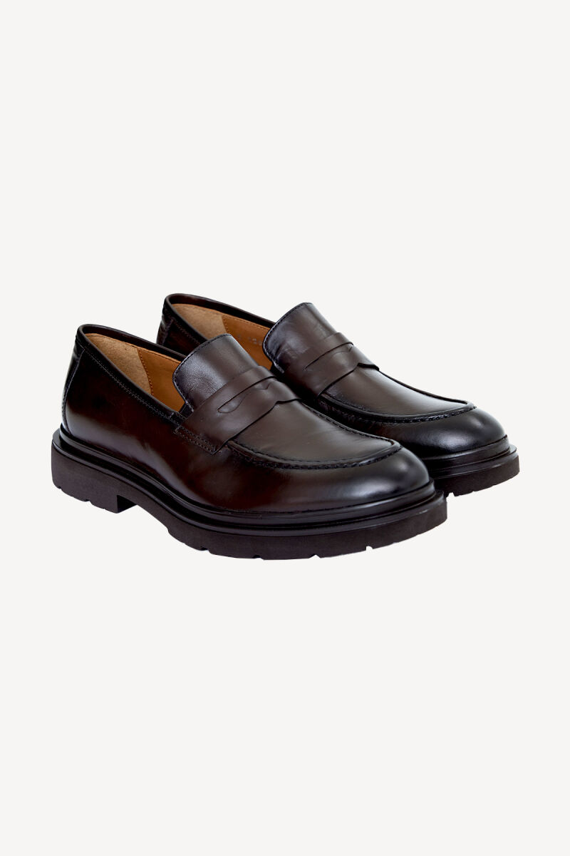 Erkek Kahverengi Deri Klasik Ayakkabı - 2