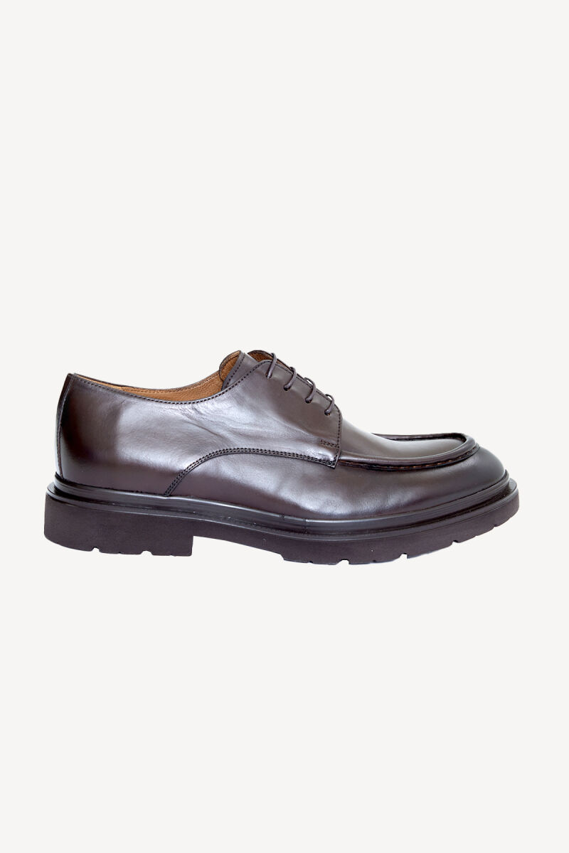 Erkek Kahverengi Deri Klasik Ayakkabı - 1