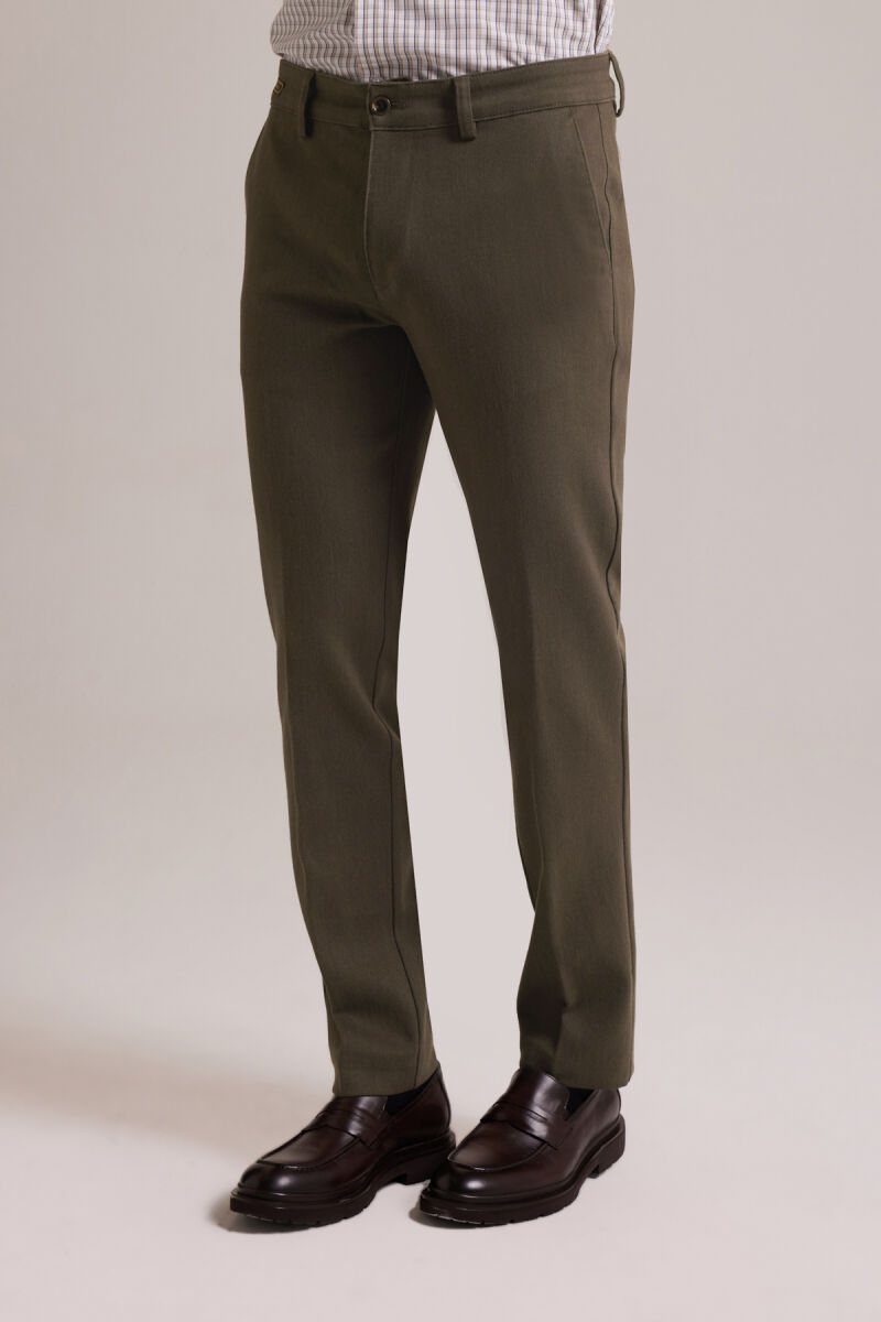 Erkek Kahverengi Kışlık Cepli Kanvas Pantolon - 1