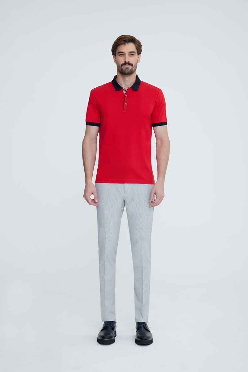 Erkek Kırmızı Polo Yaka T-shirt - 2