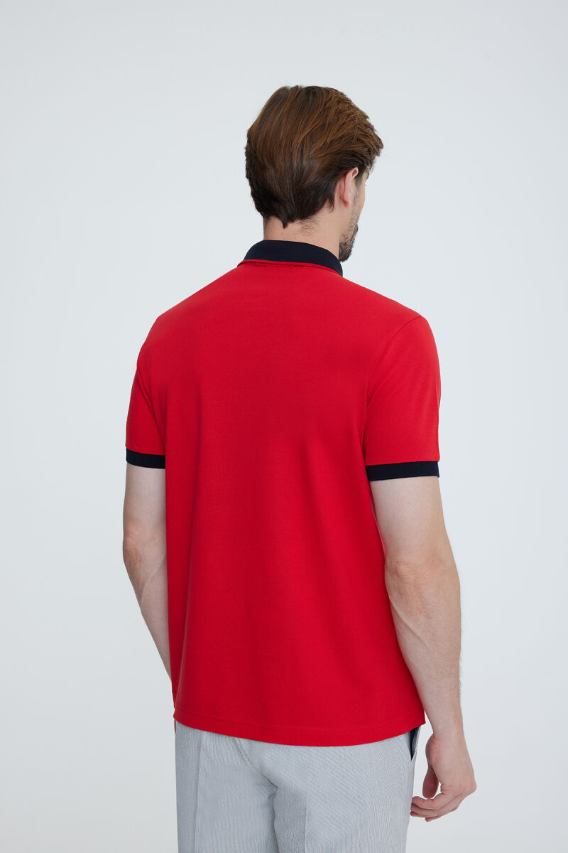 Erkek Kırmızı Polo Yaka T-shirt - 5