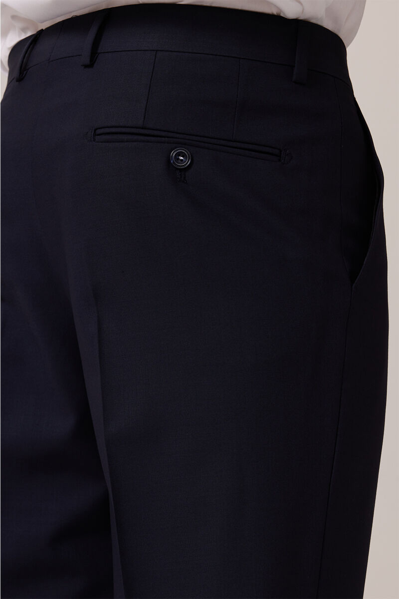 Erkek Koyu Lacivert Regular Fit Çift Yırtmaç Takım Elbise - 8