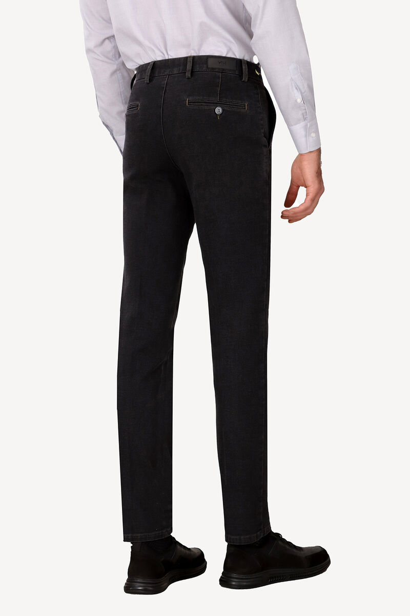 Erkek Koyu Lacivert Regular Fit Düz Pantolon - 4