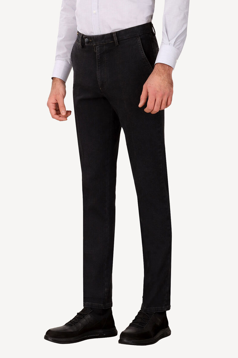 Erkek Koyu Lacivert Regular Fit Düz Pantolon - 3