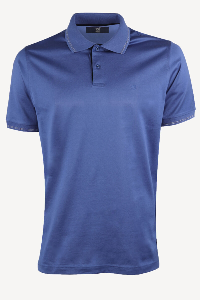 Erkek Koyu Mavi Polo Yaka Regular Fit Tshirt - 1