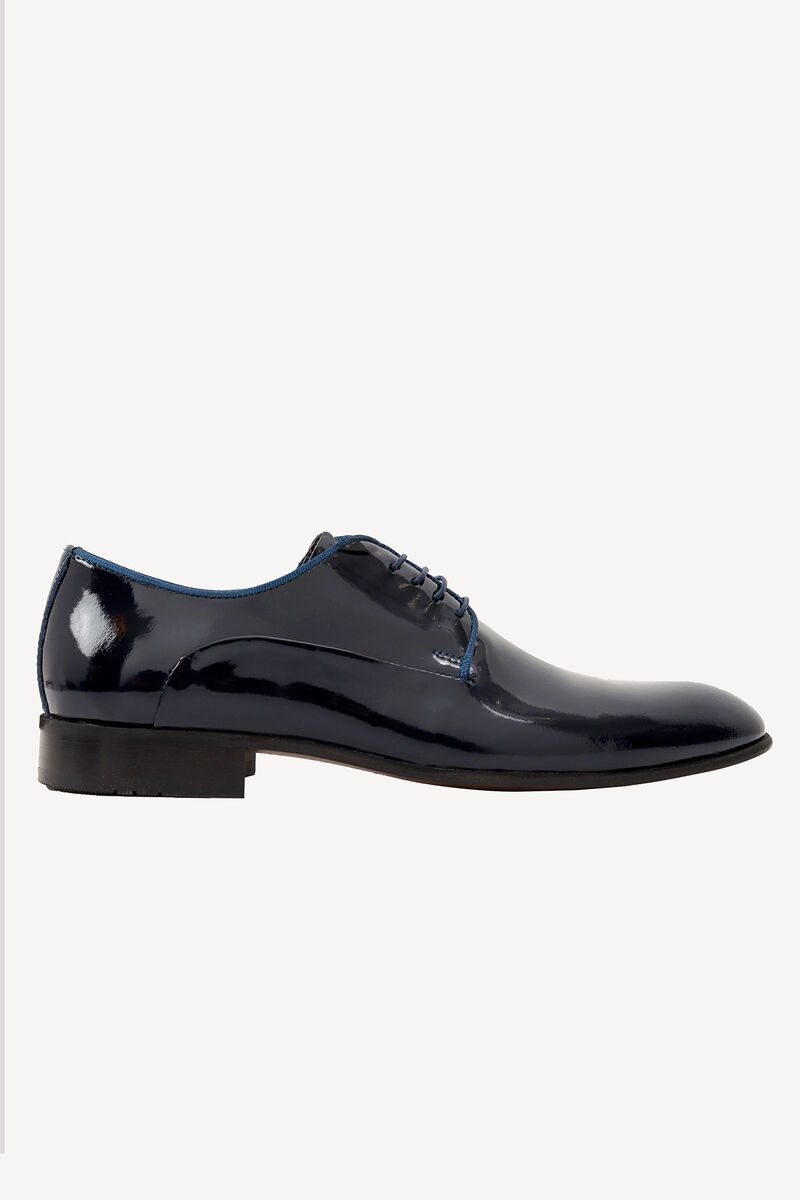 Erkek Lacivert Bağcıklı Klasik Rugan Ayakkabı - 1