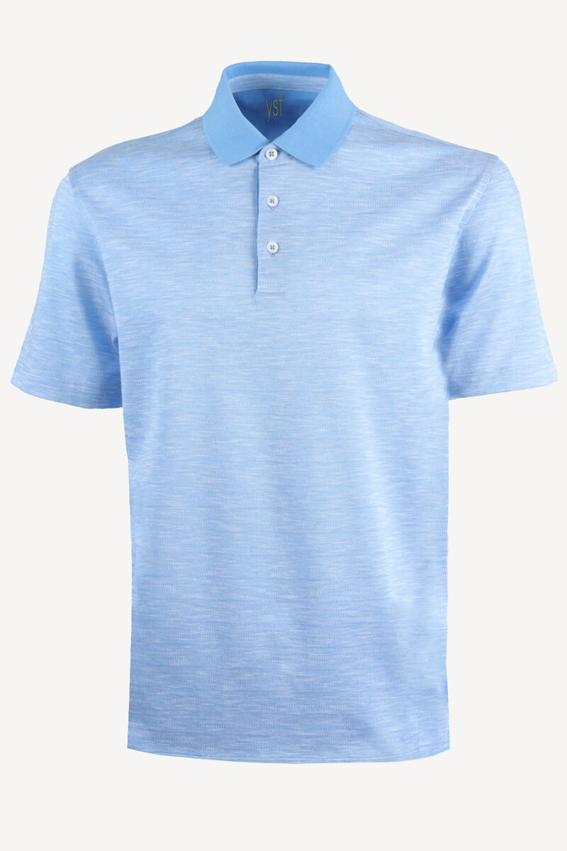 Erkek Mavi Polo Yaka Desenli Regular Fit Tshirt - 1