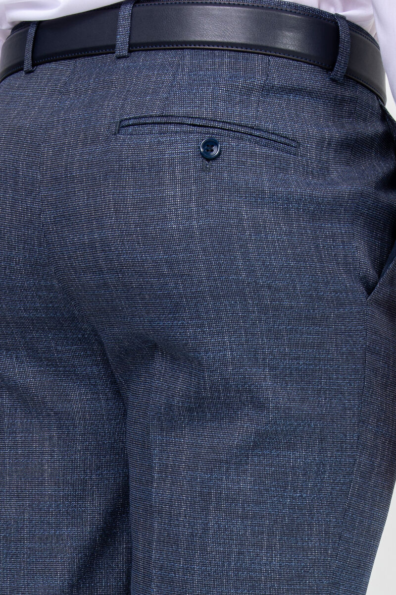 Erkek Mavi Regular Fit Kumaş Pantolon - 5