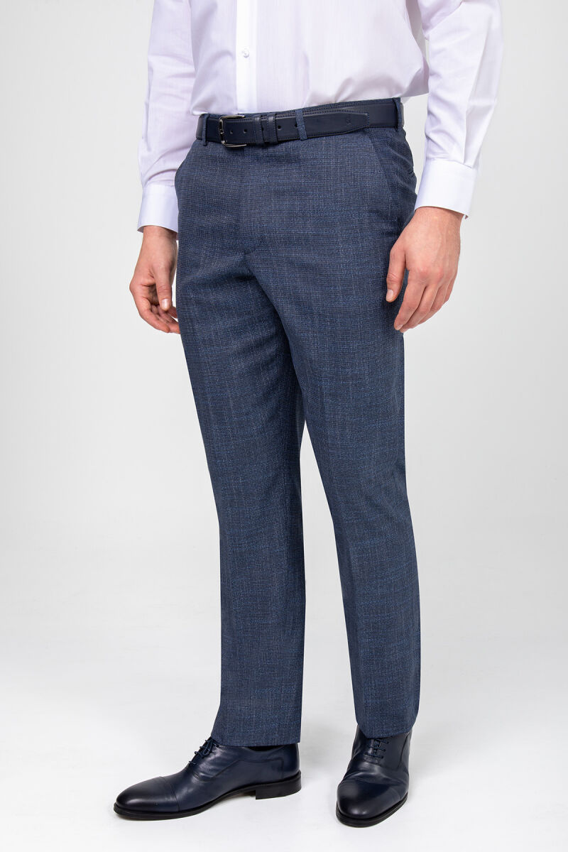 Erkek Mavi Regular Fit Kumaş Pantolon - 3