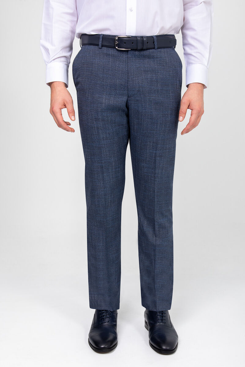 Erkek Mavi Regular Fit Kumaş Pantolon - 2