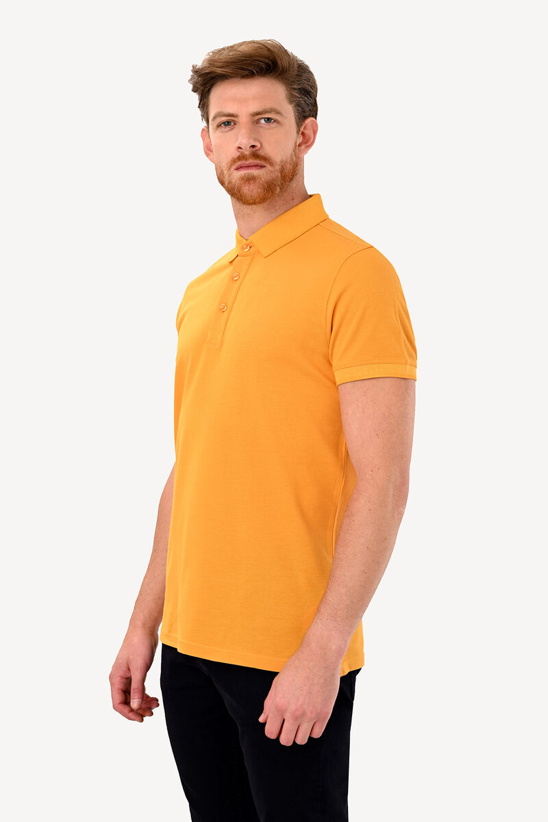 Erkek Sarı Slim Fit Polo Yaka Tshirt - 2