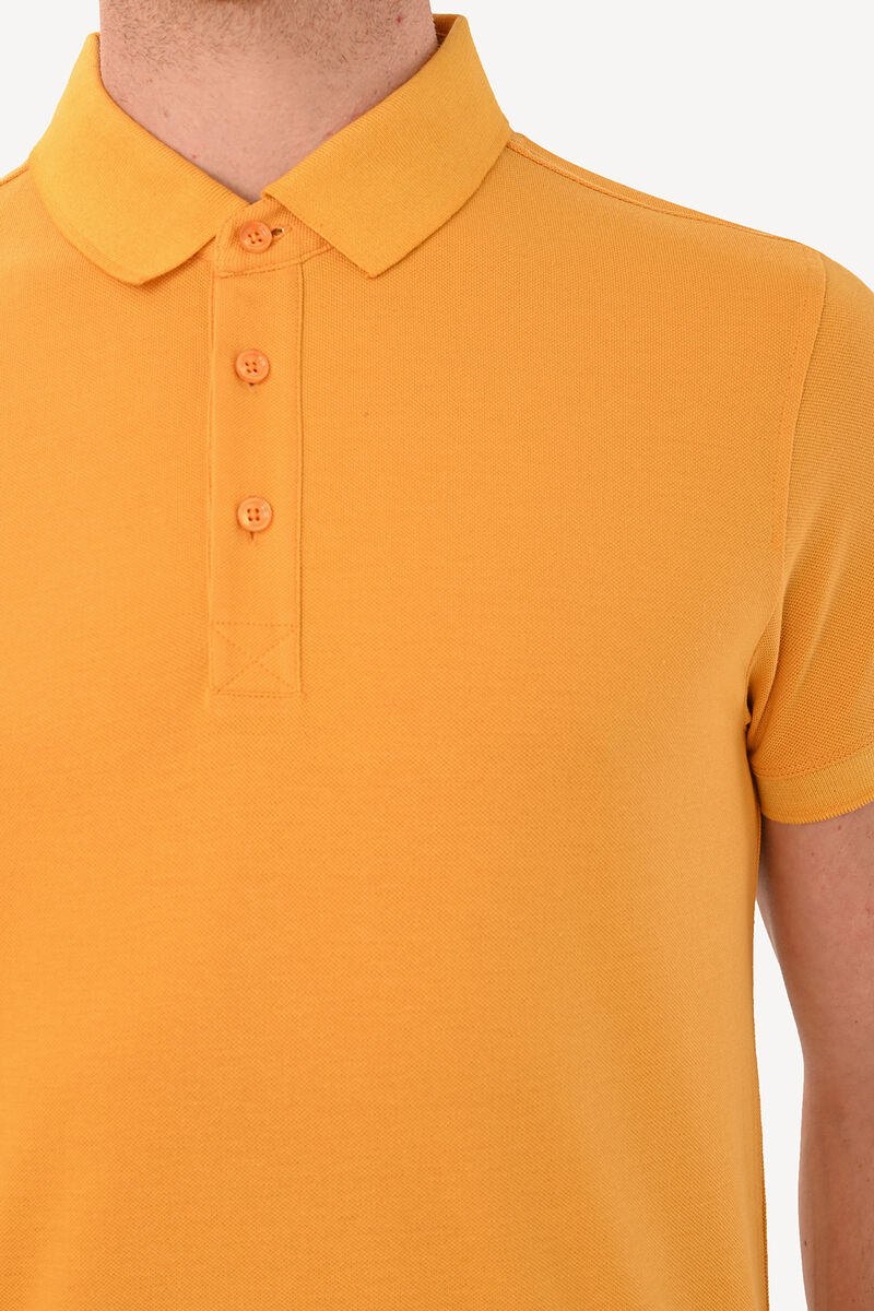 Erkek Sarı Slim Fit Polo Yaka Tshirt - 3