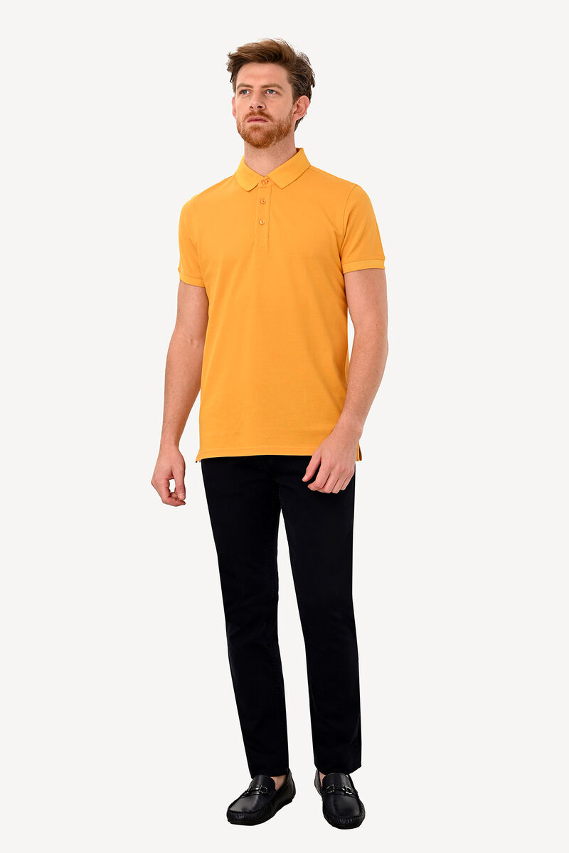 Erkek Sarı Slim Fit Polo Yaka Tshirt - 1