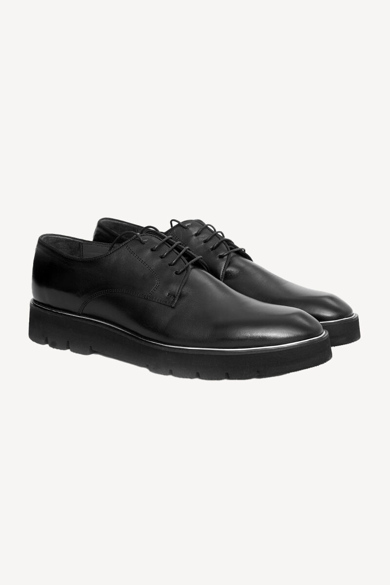 Erkek Siyah Bağcıklı Casual Ayakkabı - 2