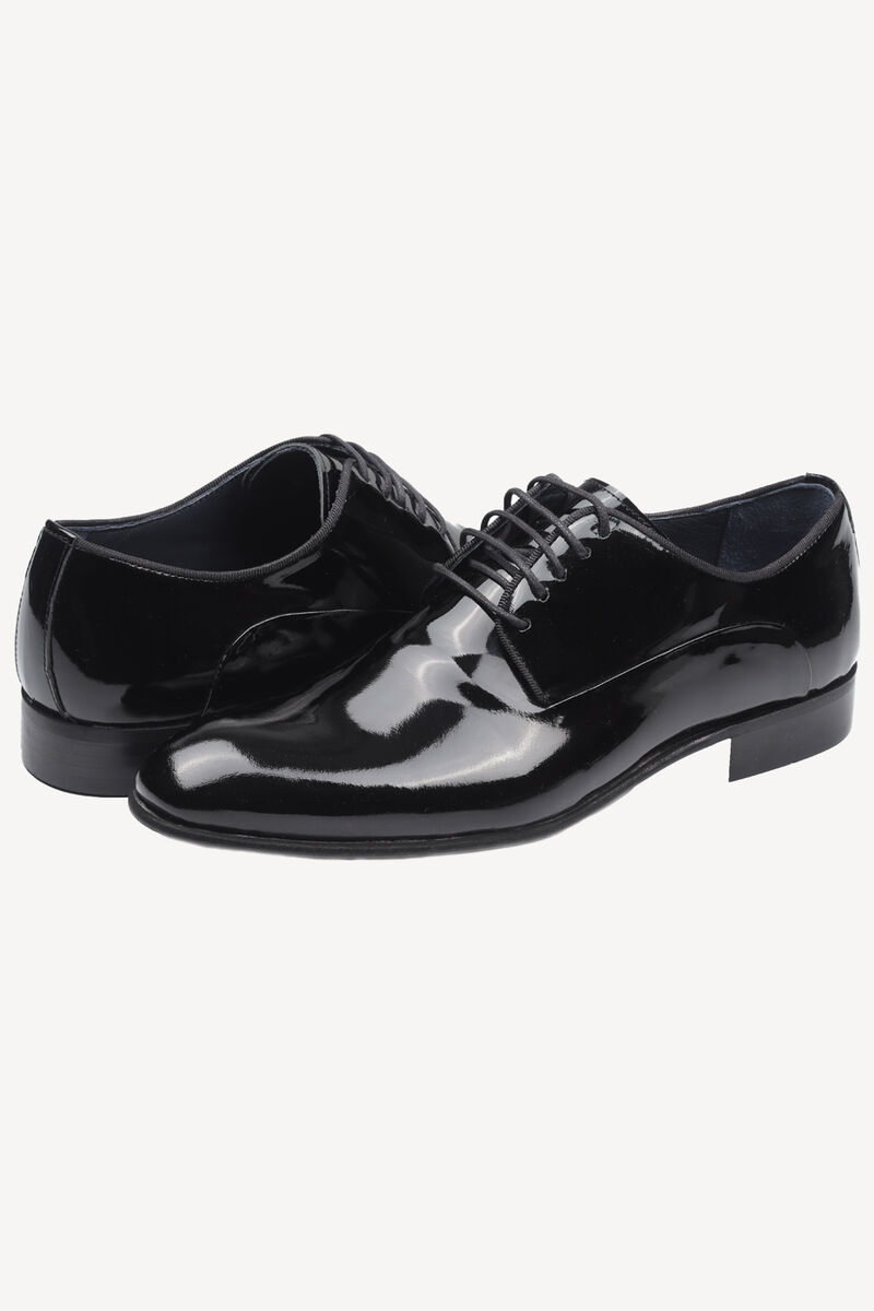 Erkek Siyah Bağcıklı Klasik Rugan Ayakkabı - 1