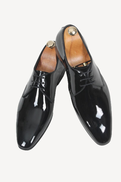 Erkek Siyah Klasik Bağcıklı Rugan Ayakkabı - 2