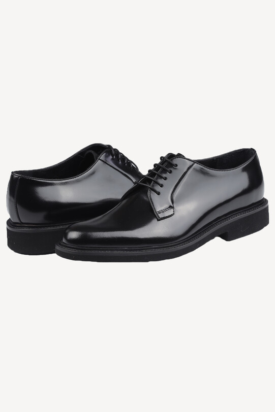 Erkek Siyah Klasik Bağcıklı Rugan Ayakkabı