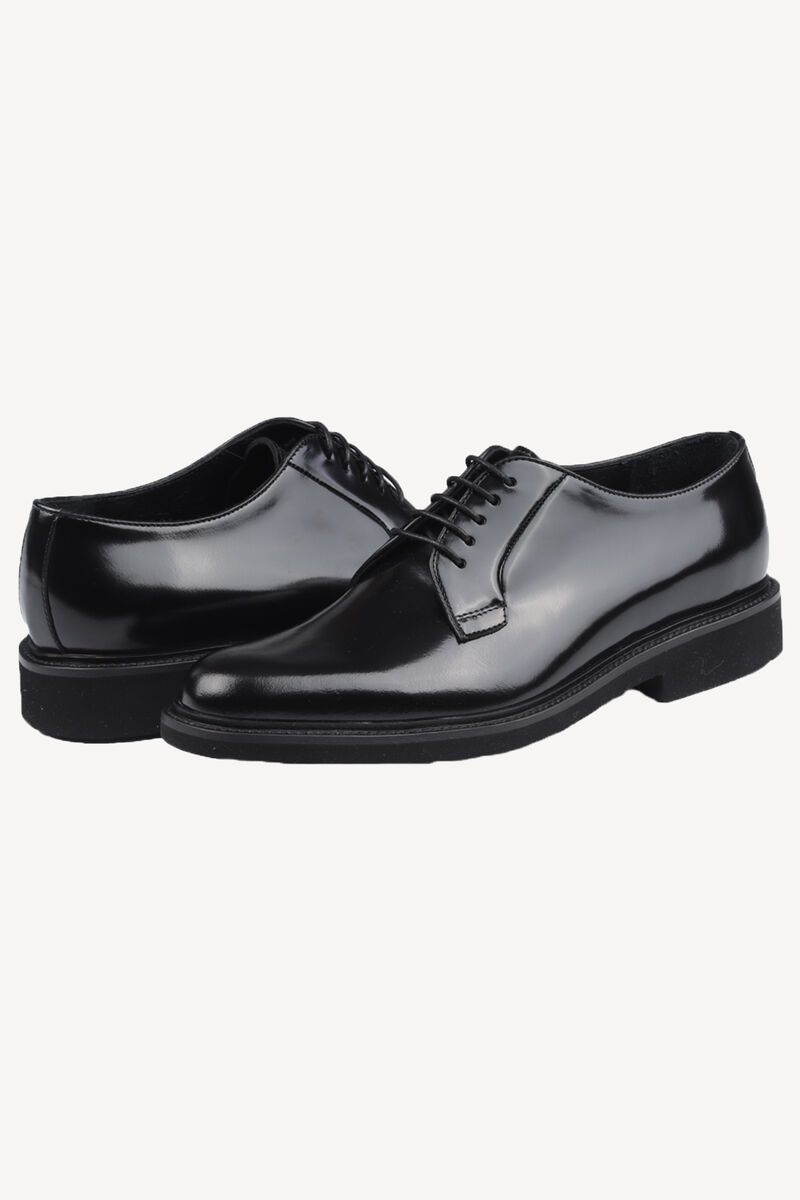 Erkek Siyah Klasik Bağcıklı Rugan Ayakkabı - 1