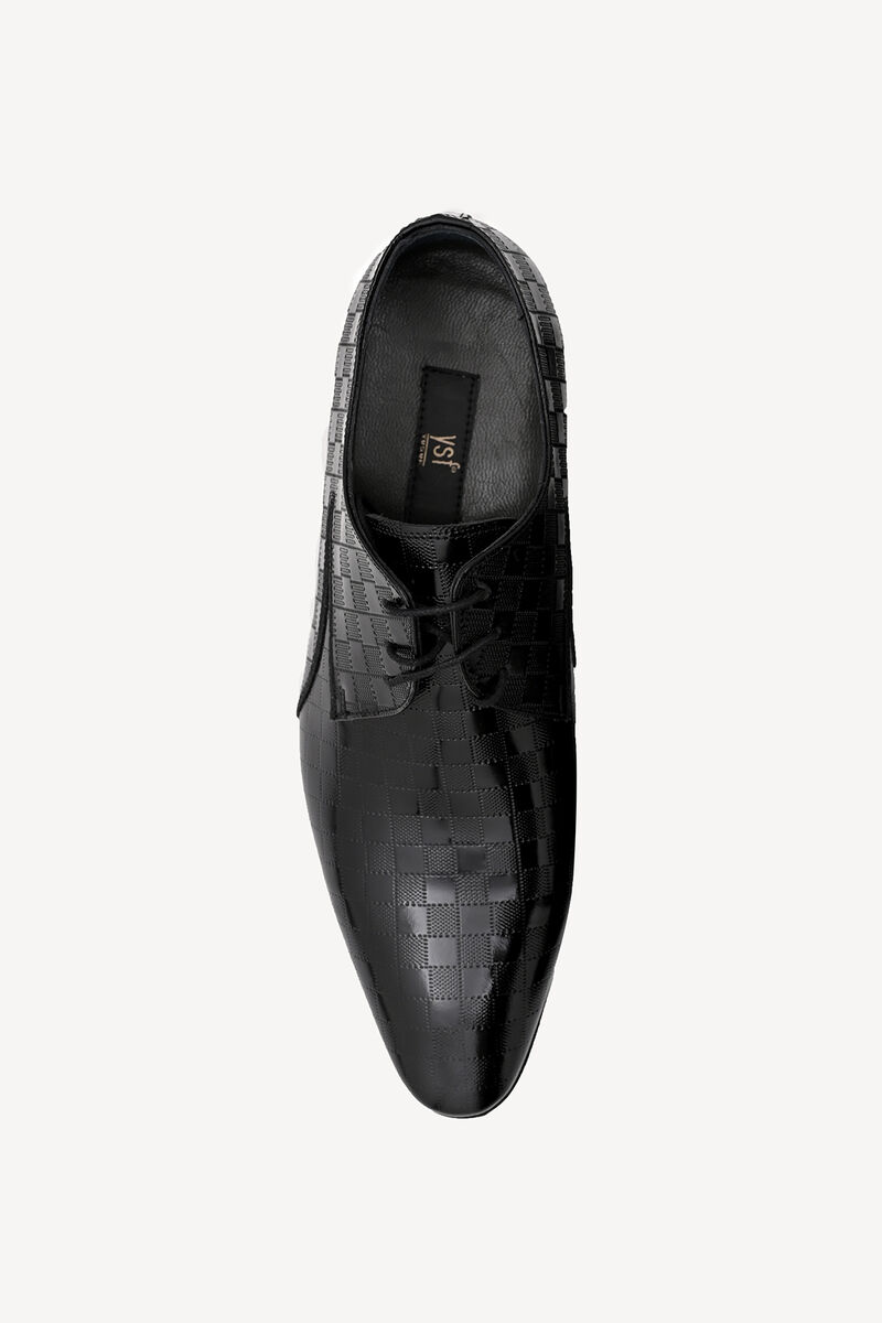 Erkek Siyah Klasik Bağcıklı Rugan Ayakkabı - 3