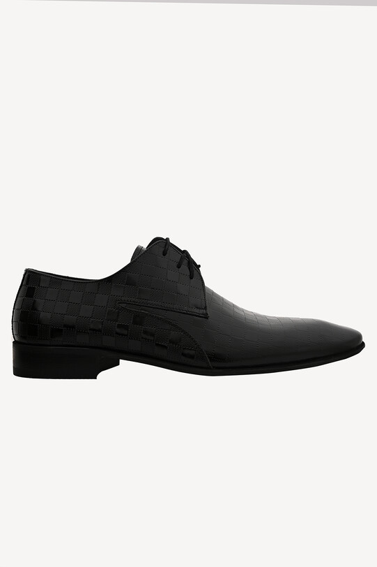 Erkek Siyah Klasik Bağcıklı Rugan Ayakkabı