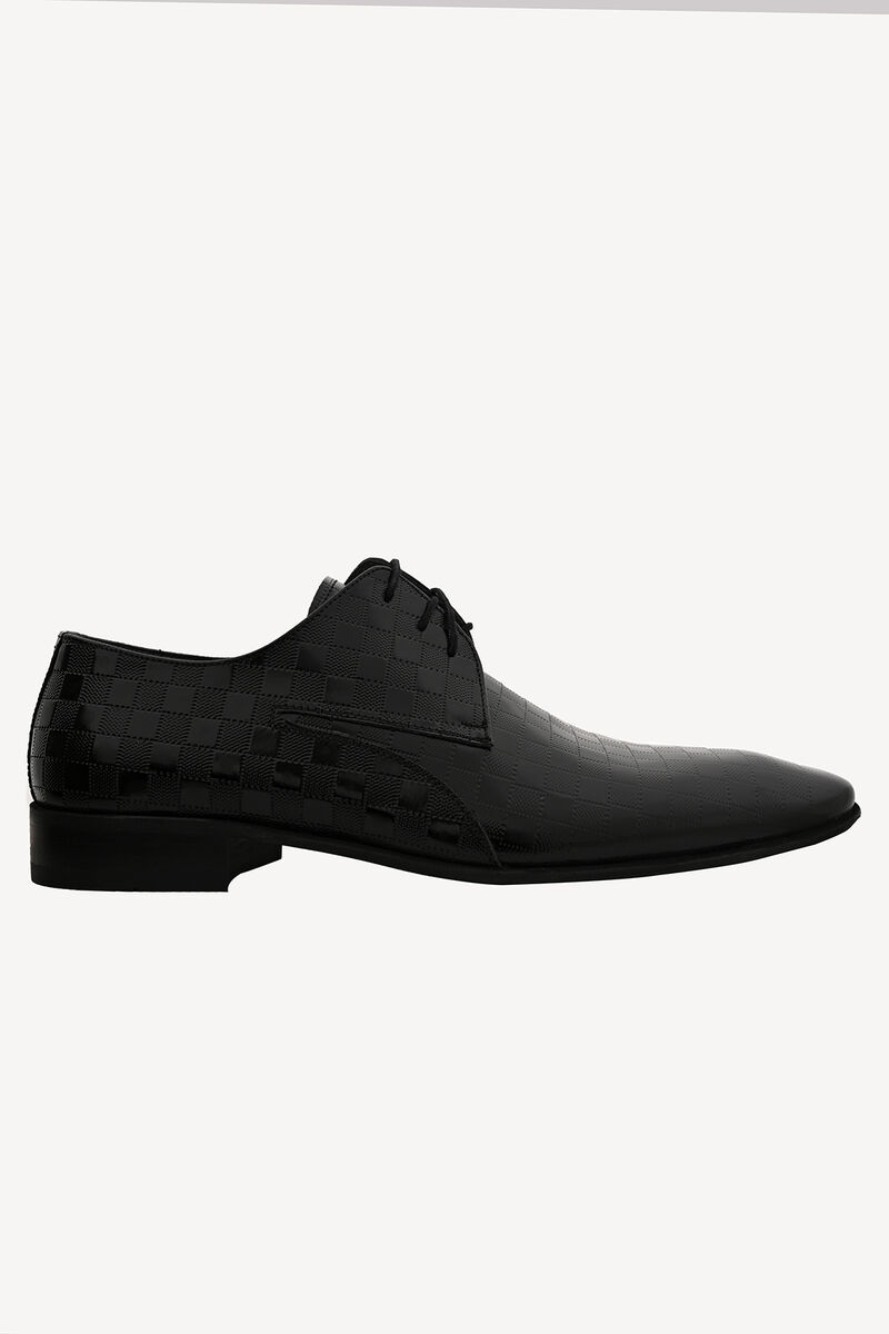 Erkek Siyah Klasik Bağcıklı Rugan Ayakkabı - 1