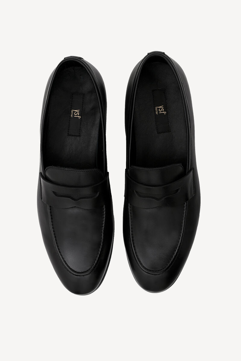 Erkek Siyah Klasik Bağcıksız Ayakkabı - 3