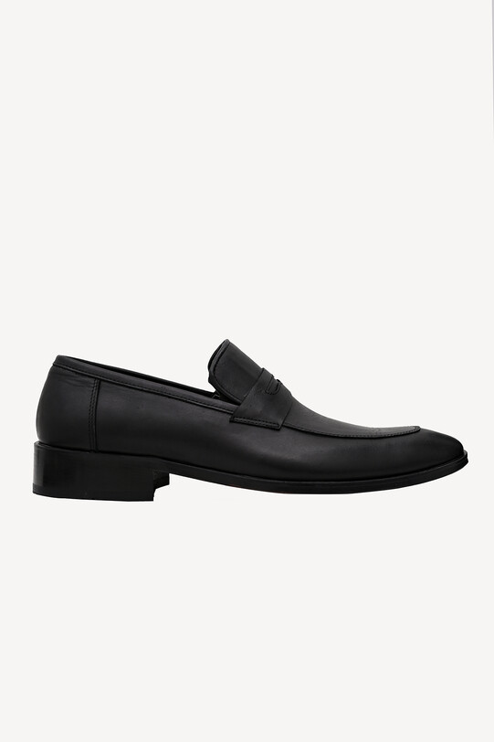 Erkek Siyah Klasik Bağcıksız Ayakkabı