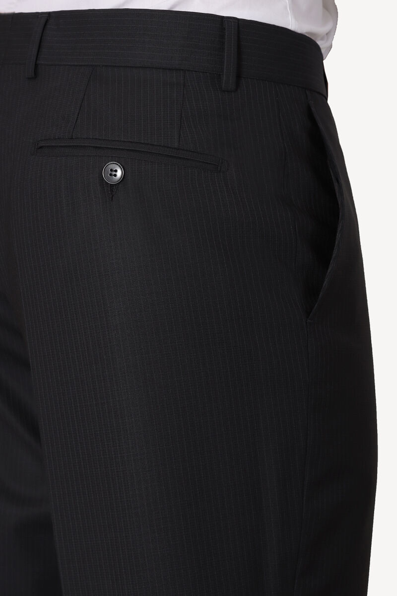 Erkek Siyah Mono Yaka Regular Fit Takım Elbise - 6
