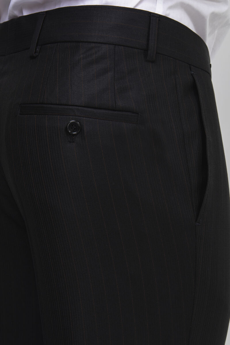 Erkek Siyah Regular Fit Çift Yırtmaç Takım Elbise - 6