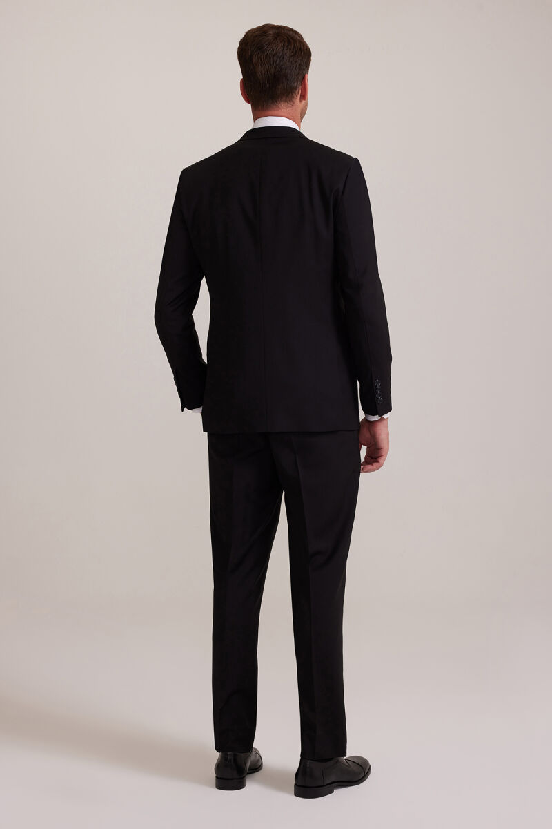 Erkek Siyah Regular Fit Takım Elbise - 10