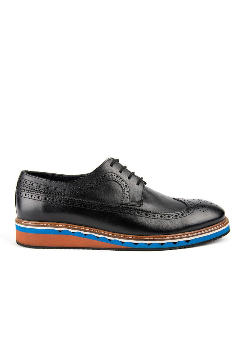 Erkek Siyah Renkli Taban Desenli Ayakkabı - 1