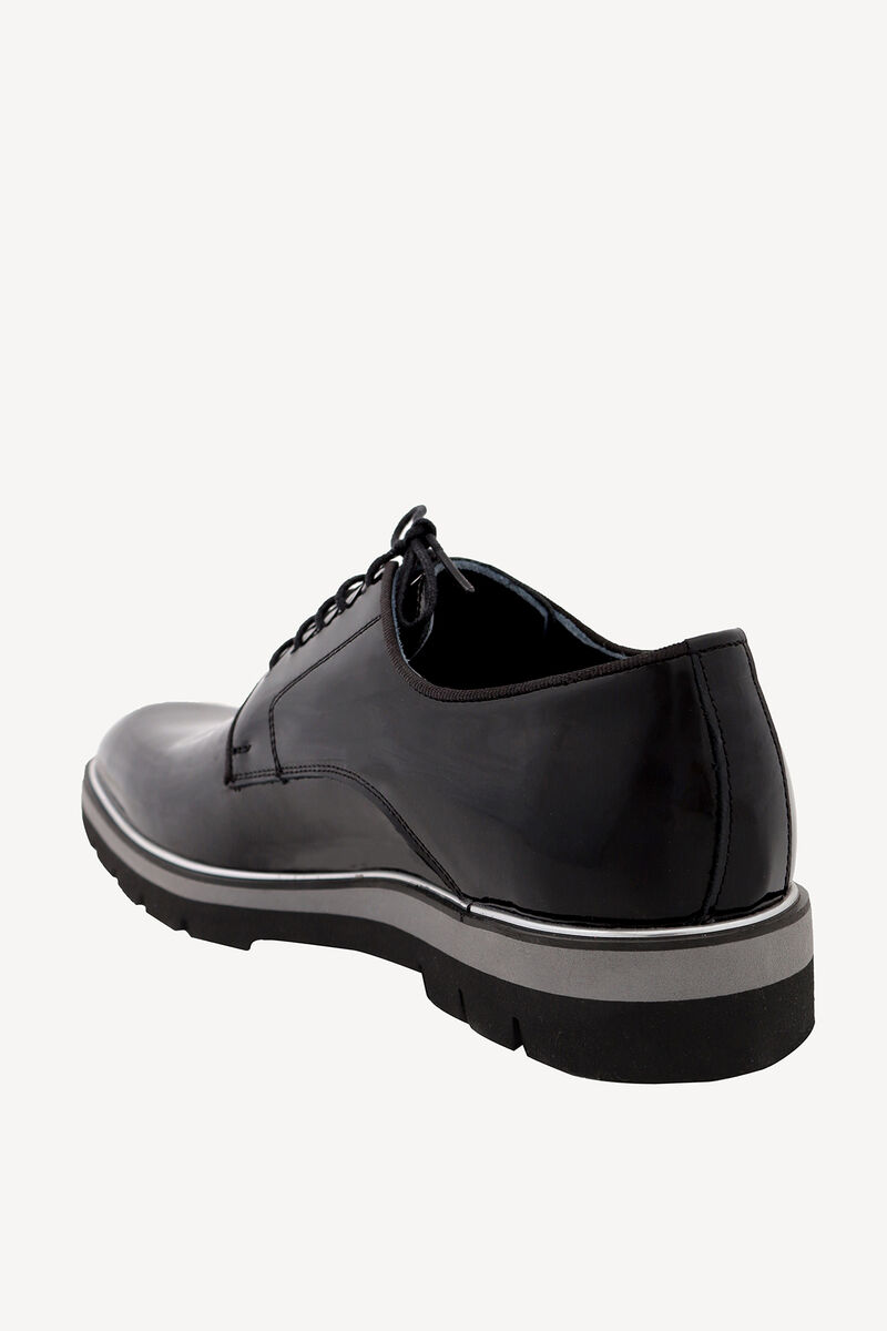 Erkek Siyah Rugan Bağcıklı Casual Rugan Ayakkabı - 4