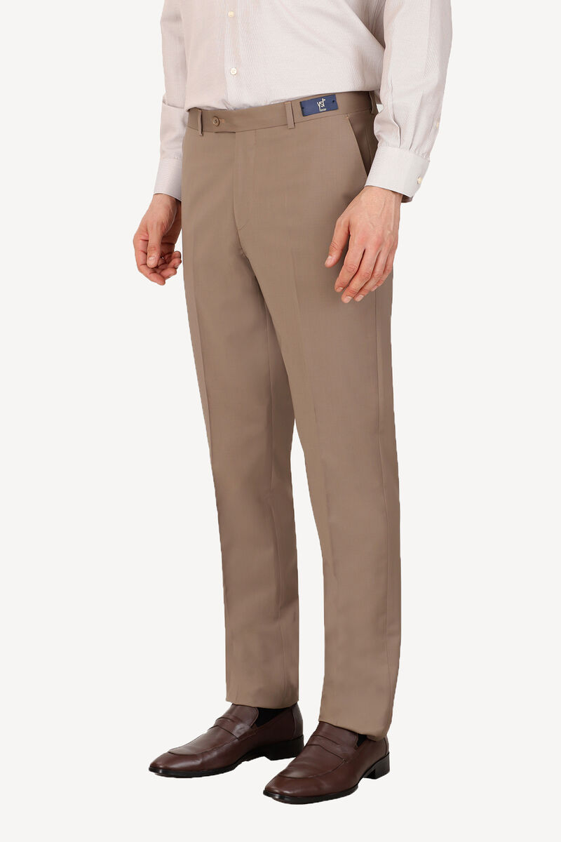 Erkek Vizon Regular Fit Kumaş Pantolon - 2