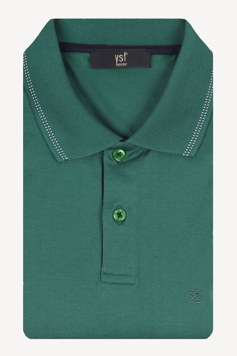 Erkek Yeşil Polo Yaka Regular Fit Tshirt - 3