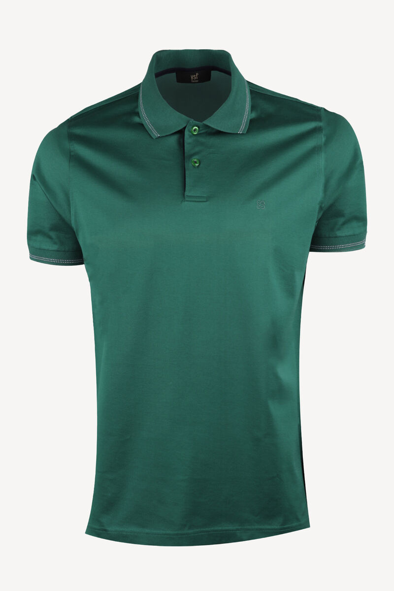 Erkek Yeşil Polo Yaka Regular Fit Tshirt - 1