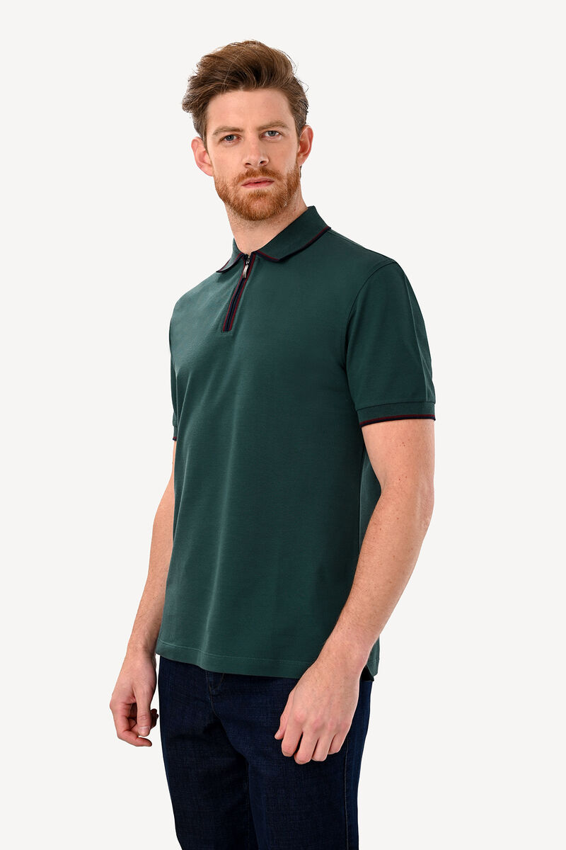 Erkek Yeşil Polo Yaka Regular Fit Tshirt - 2
