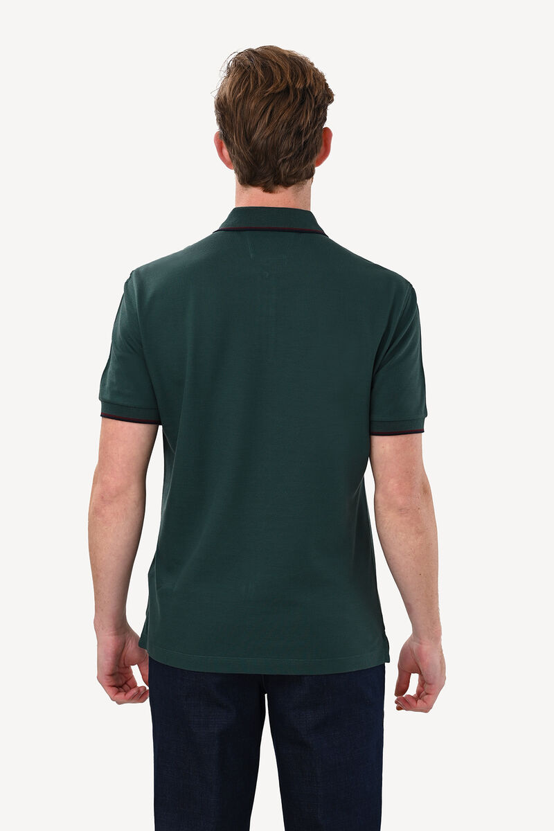 Erkek Yeşil Polo Yaka Regular Fit Tshirt - 5